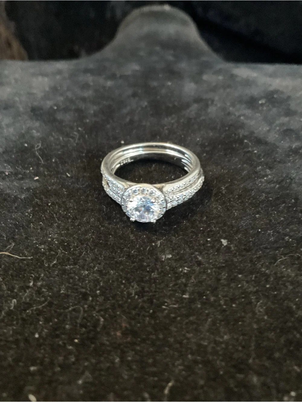 Sterling Silver Cubic Zirconia Halo Ring Set